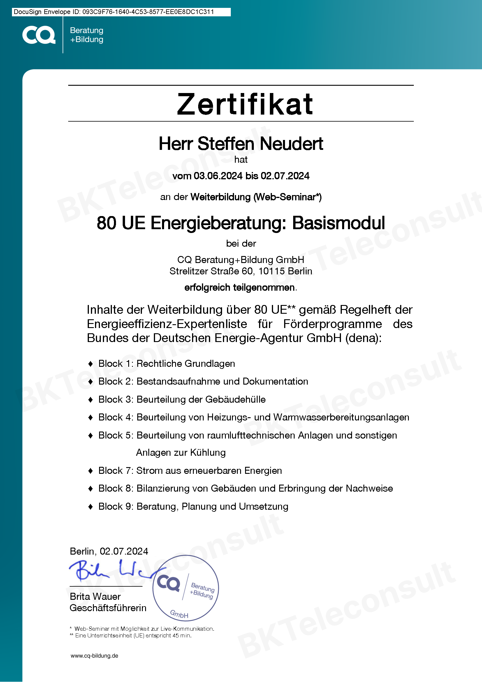Zertifikat Basismodul EB-2024-4 NeudertS Seite 1